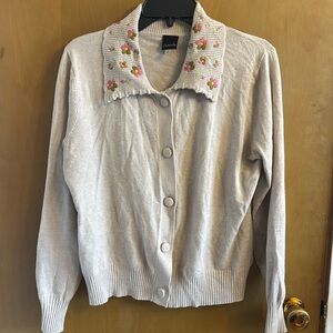 Floral collared cardigan